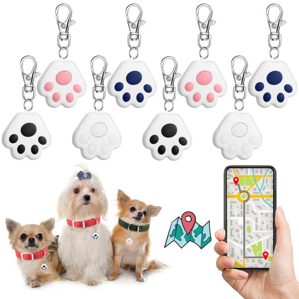 スマートGPS犬用トラッカー 8個 キッズ GPS キーチェーン トラッカー 追跡可能 キーファイン...