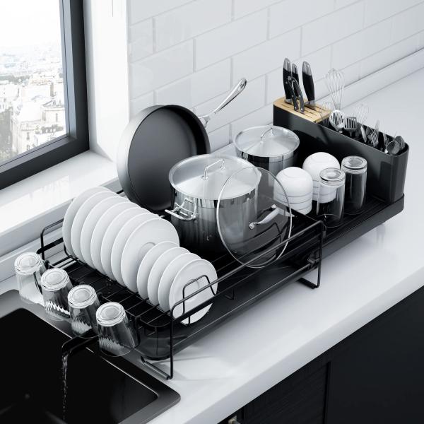 Kitsure Large Dish Drying Rack   Extendable Dish R...