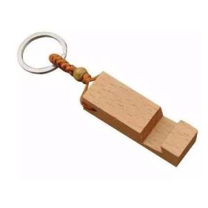 【並行輸入品】キーチェーン付き木製電話ホルダー(ブナ材) Wood Phone Holder wit...