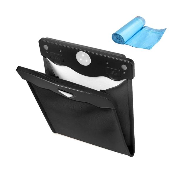 【並行輸入品】車用ゴミ袋 防水 PUレザー マグネット開閉デザイン LEDライト 後部座席用自動ゴミ...