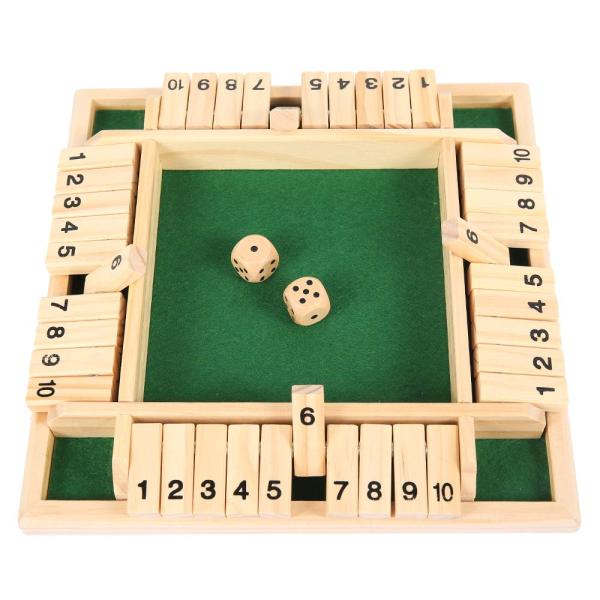 Shut The Box サイコロゲーム 木製ボードテーブル 数学ゲーム 2 4人用 ファミリークラ...