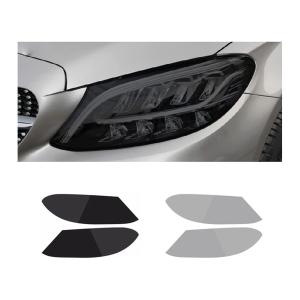 【並行輸入品】ヘッドライト保護ステッカー,に適合する Benz C Class 2015 2019 車 ブラック フロント ヘッドライト フィル