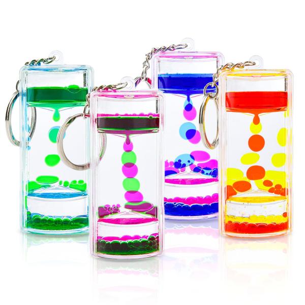 【並行輸入品】液体モーションタイマーキーチェーン   感覚バブラーおもちゃ 落ち着きのあるフィジェッ...