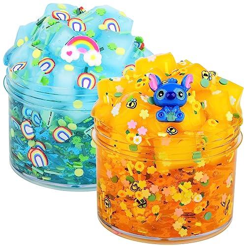 【並行輸入品】クリアスライム 2点パック 2 Pack Jelly Cube Crunchy Sli...