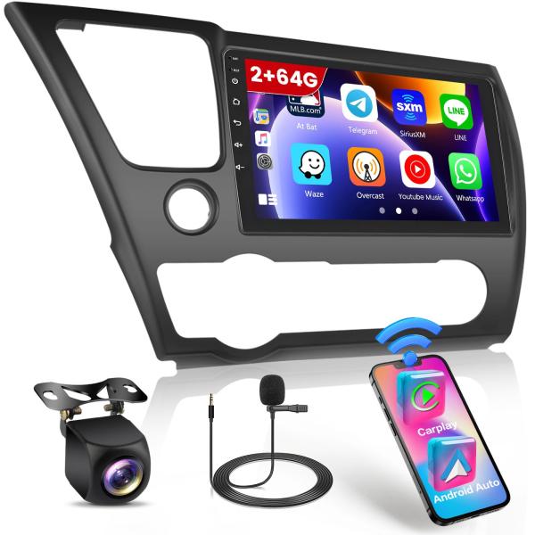 【並行輸入品】Roinvou 2+64G Android CarPlay Stereo for 20...