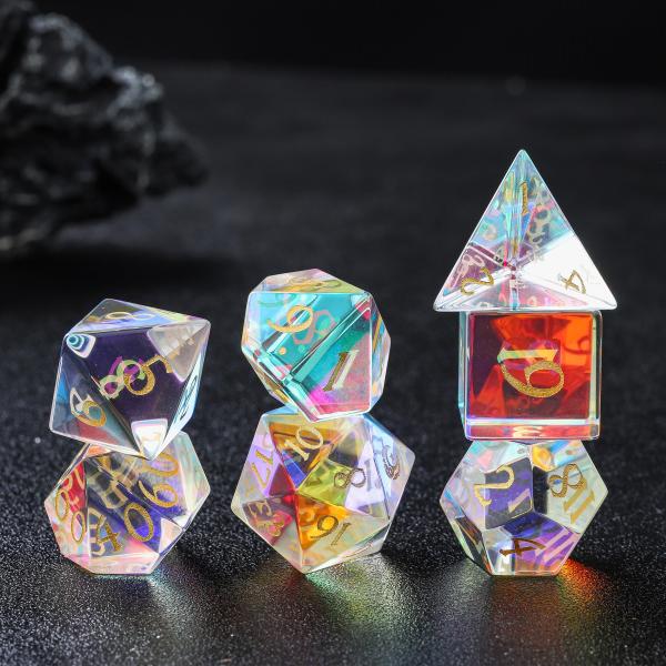 【並行輸入品】VVFOR Prism Rainbow Glass DND Dice Set Shar...