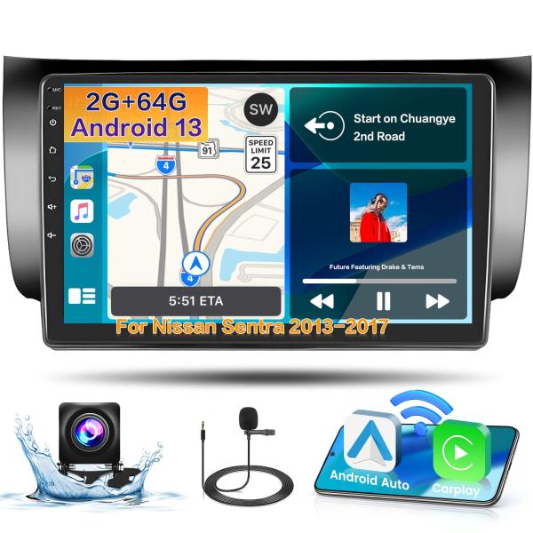 【並行輸入品】Roinvou 2+64G Android CarPlay Stereo for 20...