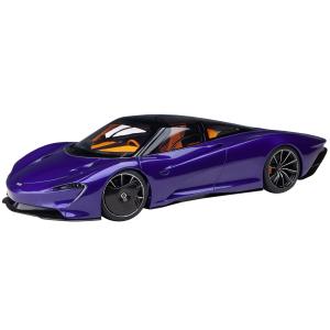 【並行輸入品】Autoart マクラーレン スピードテール ランタナ パープルメタリック ブラックのトップとイエローのインテリアとスーツケースア