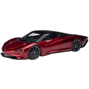 【並行輸入品】Autoart マクラーレン スピードテール ボルケーノ レッドメタリック ブラックのトップとスーツケースアクセサリー 1/18