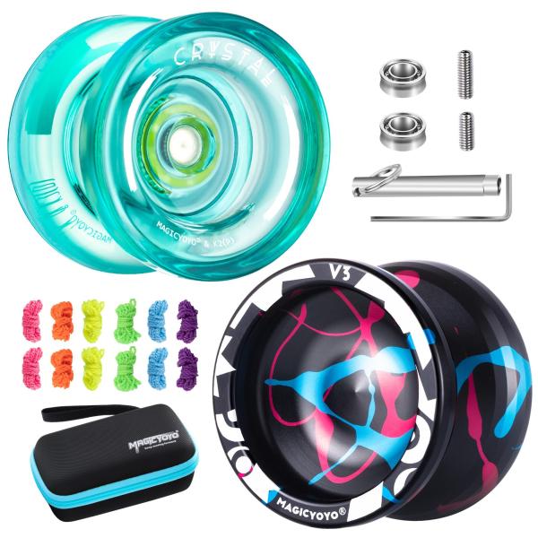【並行輸入品】MAGICYOYO レスポンシブヨーV3とクリスタルヨーヨーK2 2パック デュアルフ...