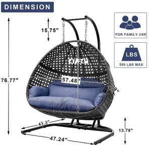 【並行輸入品】ダブルエッグチェア スタンド付き...の詳細画像4
