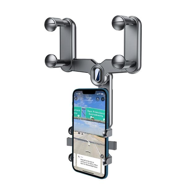 【並行輸入品】AMOMB バックミラー電話ホルダー 車 携帯電話スタンド マウント 携帯電話 サング...