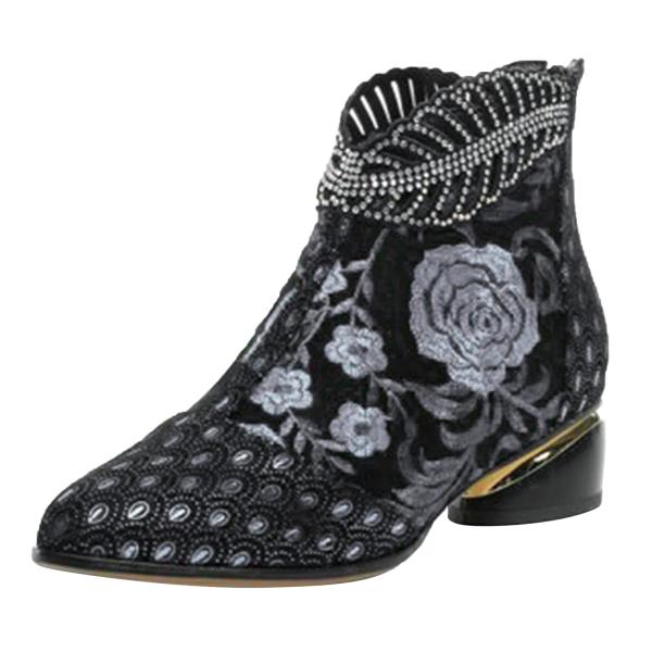 【並行輸入品】Shakumy Winter Boots for Women Vintage Embr...