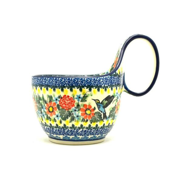 【並行輸入品】Polish Pottery Loop Handle Bowl   Unikat Si...