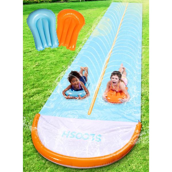 Sloosh 32.5ft Extra Long Water Slide with 2 Inflat...