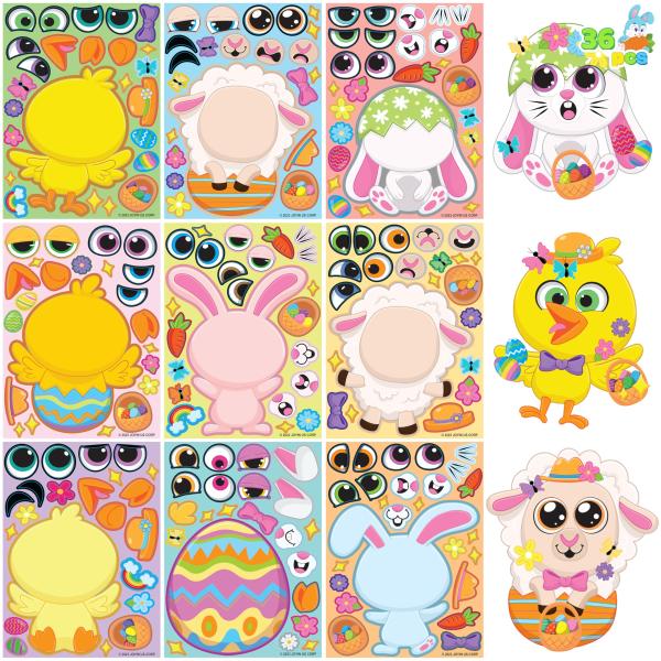 【並行輸入品】JOYIN 36 PCS Easter Match Make a Face Stick...