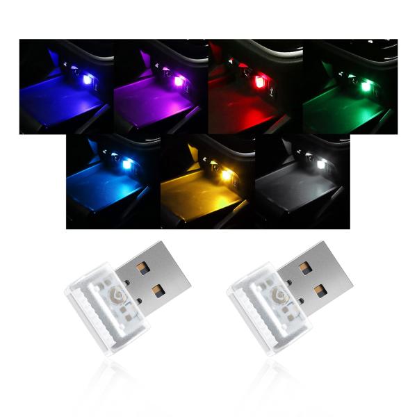 【並行輸入品】Suvnie 2PCS USB LED Car Interior Atmosphere...