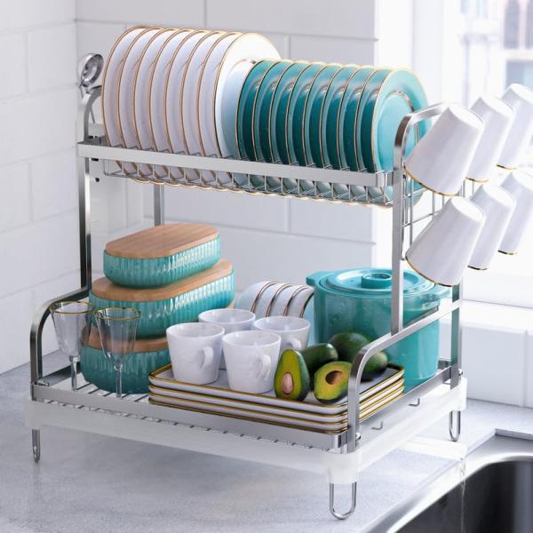 Kitsure Dish Drying Rack   Multipurpose 2 Tier Dis...