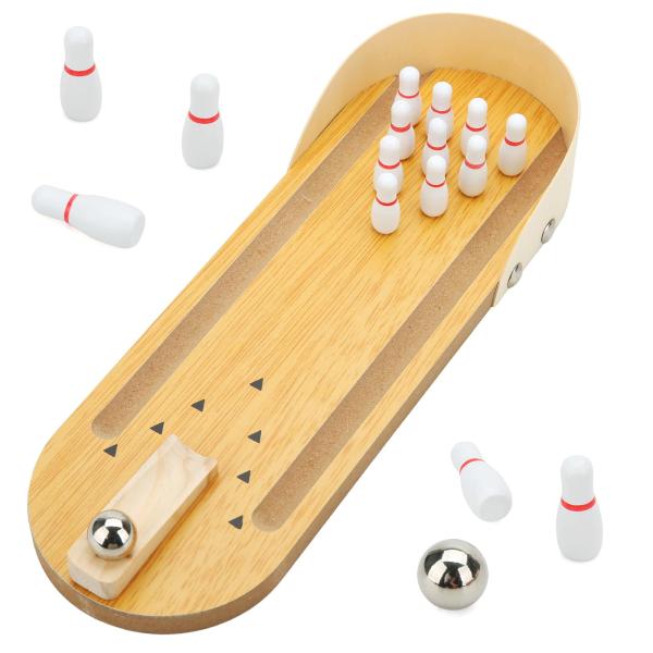 Fidget Simple Mini Bowling Game, Tabletop Wooden B...