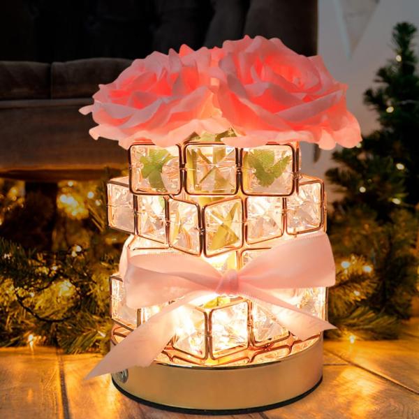 【並行輸入品】Lovehomily Rose Crystal Table Lamp, USB Cha...