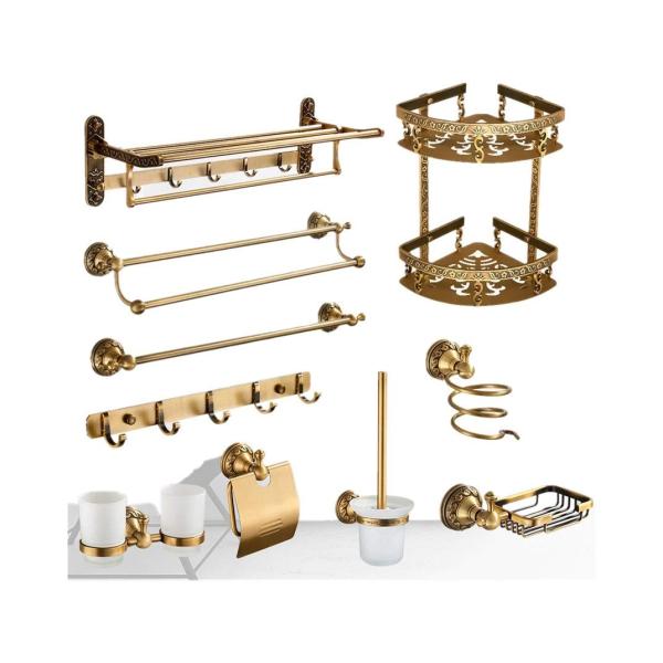 Bathroom Accessories Antique Brass Towel Bar Cup H...