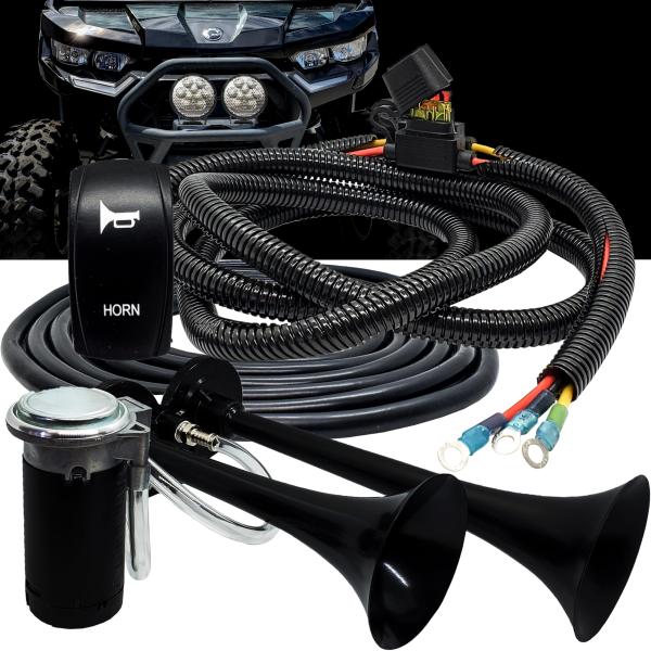 【並行輸入品】エアホーン デュアルトランペット パワーバスバー 分配ブロック ワイヤーハーネスキット...