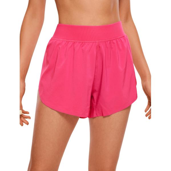 CRZ YOGA Mid Waisted Dolphin Athletic Shorts for W...