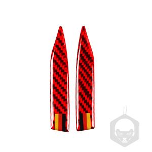 【並行輸入品】MiLOrangeNi カーボンファイバー リアビューバンパーストリップ インテリアパネルフレームカバーステッカーデカール レッド