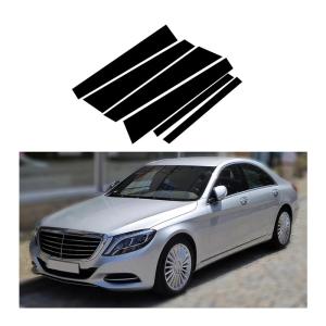 【並行輸入品】車のドア窓ピラーステッカーに適合するメルセデスベンツ Sクラス W222 S500 2014 2017 光沢のある黒の車のドア窓ピ