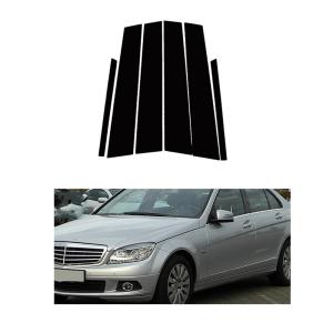 【並行輸入品】車のドア窓ピラーステッカーに適合するメルセデスベンツ C200K C180K 2008 2014 光沢のある黒の車のドア窓ピラーポ
