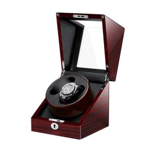 【並行輸入品】ウォッチワインダー 自動巻きボックス 2本の時計用 位置革枕 静かなモーター 4回転モード 木製 柔軟なフィット 女性と男性の腕時