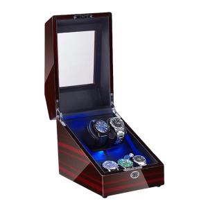 【並行輸入品】ウォッチワインダーボックス 2+3 自動時計用 内部 LED バックライト付き 静かなモーター ソフトで柔軟な時計枕 デュアル電源