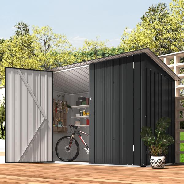 【並行輸入品】AECOJOY Outdoor Storage Bike Shed, 7x3 Stor...