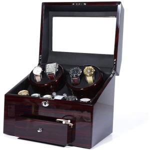 自動ウォッチワインダーボックス、高級腕時計4本+9本収納ケースアクセサリー、 Automatic Watch Winder Box 並行輸入品
