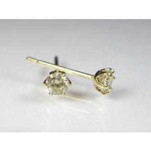 K18YGダイヤスタッド ピアス 0.3CT