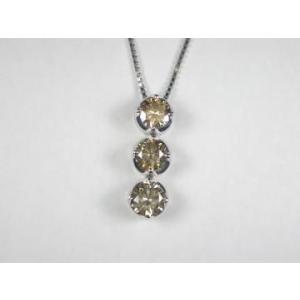 まるで2ct！ ギラギラ！ダイヤモンド K18 WG フクリン留め ネックレス