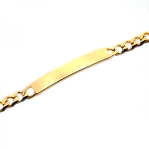 ステンレス 4mm プレート ブレスレット イエロー【即納】｜alljewelry