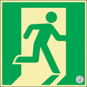 日本緑十字社 中輝度蓄光式避難口誘導標識 非常口 蓄光FA−832 200×200 消防認定品 068832