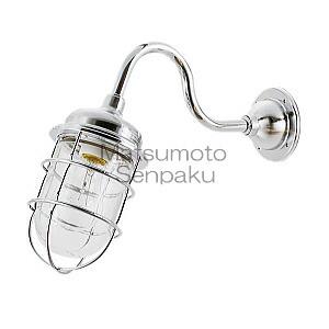 松本船舶　ポーチライトシリーズ 2号アクアライト シルバー(銀色) ランプ付 耐振型白熱電球60W ...
