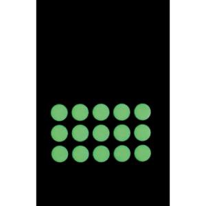 日本緑十字社 高輝度蓄光ステッカー SAF10P 10mmΦ 15個組 PET 364003