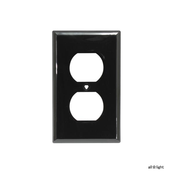 ＣＯＯＰＥＲ　アメリカンコンセント　埋込ダブルコンセント用プレート　１連用　ブラック（黒色）　513...