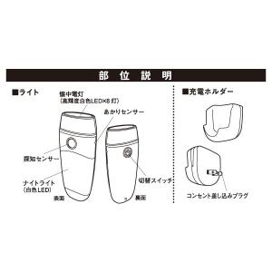 ムサシ RITEX ナイトライト+センサーライ...の詳細画像1