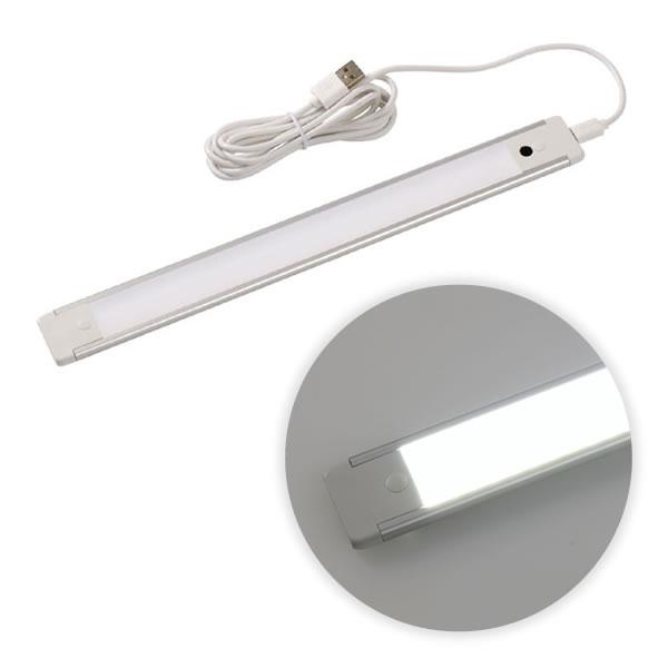 ＥＬＰＡ　LED多目的灯 スリム＆フラットLEDライト 非接触スイッチタイプ 全長304mm USB...