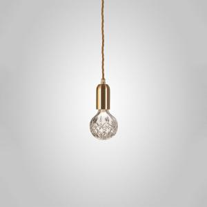 ＬＥＥ ＢＲＯＯＭ　リー・ブルーム ペンダントライト 天井直付 LED電球付(電球色E26) ブラッシュドブラス　CLEAR CRYSTAL BULB PENDANT BRASHED BRASS