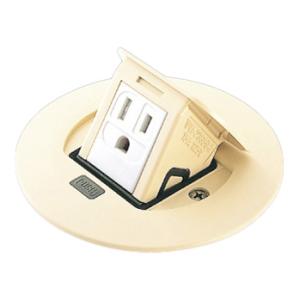 パナソニック　住宅用床用コンセント　F型アップコン　電源用　ケーブル工事用　アース付1コ口（丸形）　...
