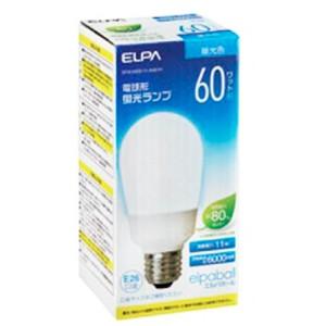 ＥＬＰＡ　エルパボール　電球形蛍光ランプ（蛍光灯ランプ）　Ａ形　６０Ｗ形　３波長形昼光色　Ｅ２６口金　EFA15ED/11-A061H｜alllight