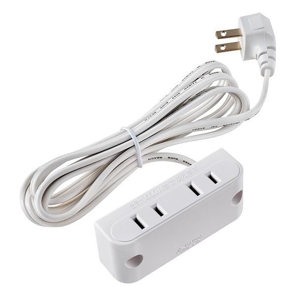 ELPA　家具用コンセント 2ヶ口コンセント 白 コード長2ｍ 棚下直付タイプ 1500Wまで AC...