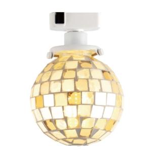 キシマ 小型シーリングライト 引掛シーリング用 モザイクガラス カレード ホワイトタイプ LED (白熱電球50W形相当 電球色) ×1灯 (ランプ付) GEM-1612の商品画像