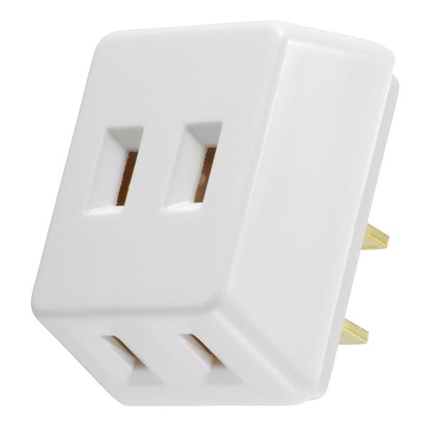 オーム電機　トリプルタップ　シロ　HS-AT80-W (04-7501)