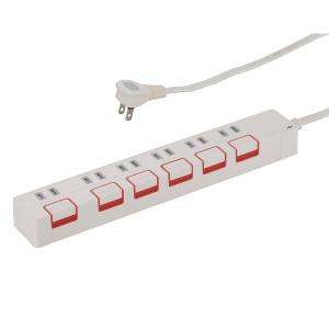 OHM（オーム電機） 電源タップ 電源タップ押しボタンスイッチ付き